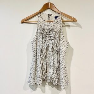 Ann Taylor Petite Ruffle-Front Top